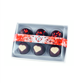 6 Mini Flødeboller med hjerter fra Aalborg Chokoladen  